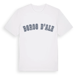 Borgo d'Ale college t-shirt – ekologisk bomull t-shirt från Pinshirt