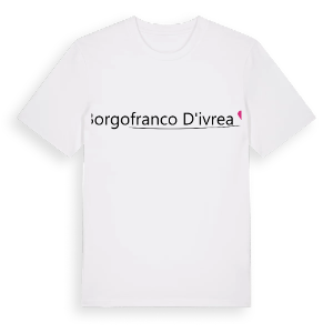 Borgofranco d'Ivrea hjärta t-shirt – ekologisk bomull t-shirt från Pinshirt
