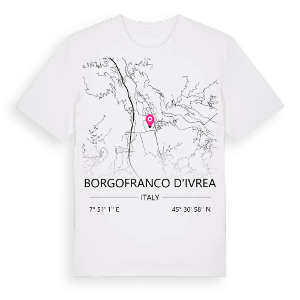 Borgofranco d'Ivrea karta t-shirt – ekologisk bomull t-shirt från Pinshirt