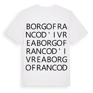 Borgofranco d'Ivrea ordlek t-shirt – ekologisk bomull t-shirt från Pinshirt