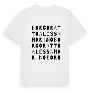 Borgoratto Alessandrino ordlek t-shirt – ekologisk bomull t-shirt från Pinshirt