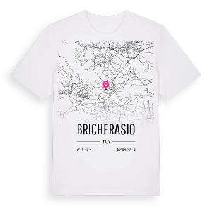 Bricherasio karta t-shirt – ekologisk bomull t-shirt från Pinshirt