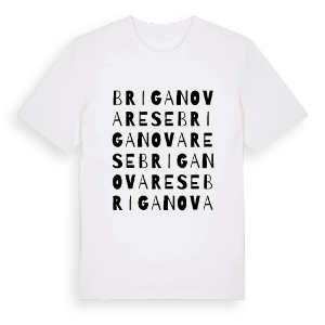 Briga Novarese ordlek t-shirt – ekologisk bomull t-shirt från Pinshirt