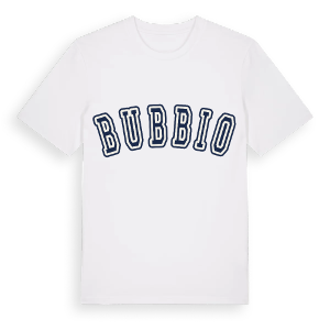 Bubbio college t-shirt – ekologisk bomull t-shirt från Pinshirt