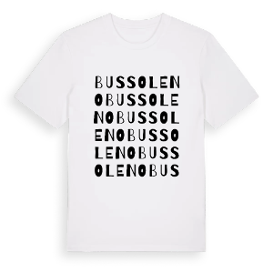 Bussoleno ordlek t-shirt – ekologisk bomull t-shirt från Pinshirt