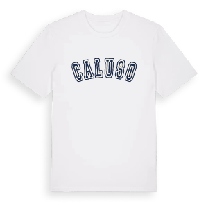 Caluso college t-shirt – ekologisk bomull t-shirt från Pinshirt