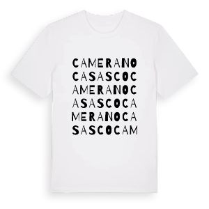 Camerano Casasco ordlek t-shirt – ekologisk bomull t-shirt från Pinshirt