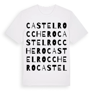 Castel Rocchero ordlek t-shirt – ekologisk bomull t-shirt från Pinshirt