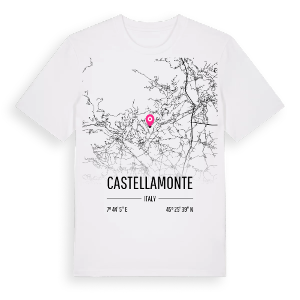 Castellamonte karta t-shirt – ekologisk bomull t-shirt från Pinshirt