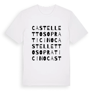 Castelletto sopra Ticino ordlek t-shirt – ekologisk bomull t-shirt från Pinshirt