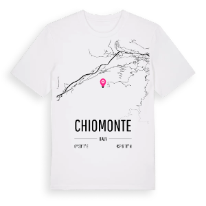 Chiomonte karta t-shirt – ekologisk bomull t-shirt från Pinshirt