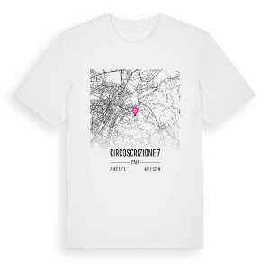 Circoscrizione 7 karta t-shirt – ekologisk bomull t-shirt från Pinshirt