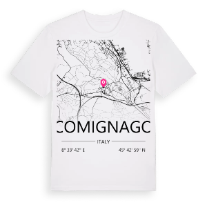 Comignago karta t-shirt – ekologisk bomull t-shirt från Pinshirt