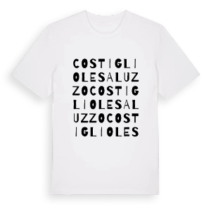 Costigliole Saluzzo ordlek t-shirt – ekologisk bomull t-shirt från Pinshirt