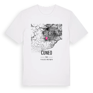 Cuneo karta t-shirt – ekologisk bomull t-shirt från Pinshirt
