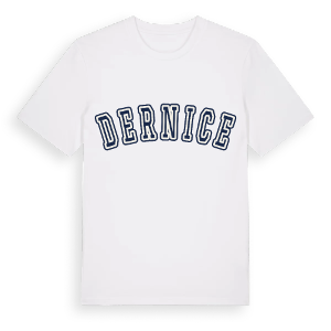 Dernice college t-shirt – ekologisk bomull t-shirt från Pinshirt