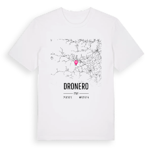 Dronero karta t-shirt – ekologisk bomull t-shirt från Pinshirt