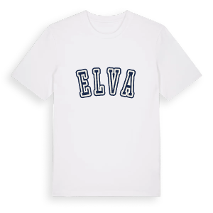 Elva college t-shirt – ekologisk bomull t-shirt från Pinshirt