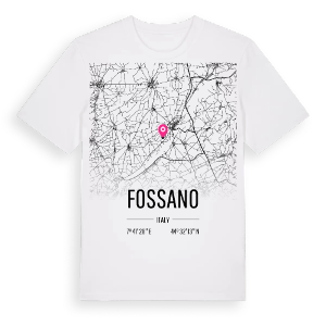 Fossano karta t-shirt – ekologisk bomull t-shirt från Pinshirt