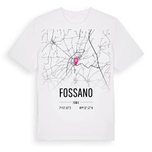 Fossano karta t-shirt – ekologisk bomull t-shirt från Pinshirt
