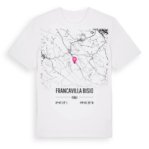 Francavilla Bisio karta t-shirt – ekologisk bomull t-shirt från Pinshirt
