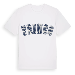 Frinco college t-shirt – ekologisk bomull t-shirt från Pinshirt