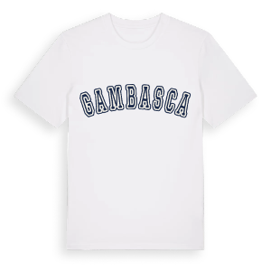 Gambasca college t-shirt – ekologisk bomull t-shirt från Pinshirt