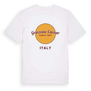 Grinzane Cavour cirkel t-shirt – ekologisk bomull t-shirt från Pinshirt