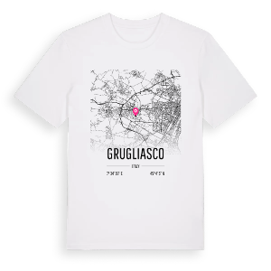 Grugliasco karta t-shirt – ekologisk bomull t-shirt från Pinshirt