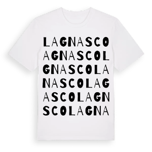 Lagnasco ordlek t-shirt – ekologisk bomull t-shirt från Pinshirt