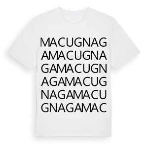 Macugnaga ordlek t-shirt – ekologisk bomull t-shirt från Pinshirt