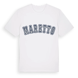 Maretto college t-shirt – ekologisk bomull t-shirt från Pinshirt