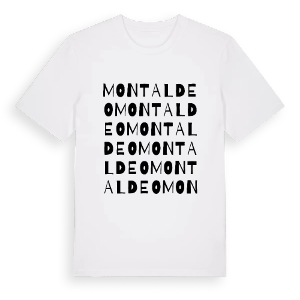 Montaldeo ordlek t-shirt – ekologisk bomull t-shirt från Pinshirt