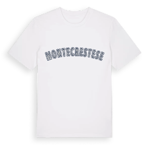 Montecrestese college t-shirt – ekologisk bomull t-shirt från Pinshirt