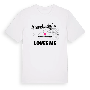 Någon i Monterosso Grana älskar mig t-shirt – ekologisk bomull t-shirt från Pinshirt