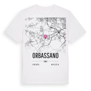 Orbassano karta t-shirt – ekologisk bomull t-shirt från Pinshirt