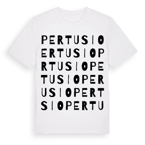 Pertusio ordlek t-shirt – ekologisk bomull t-shirt från Pinshirt
