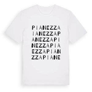 Pianezza ordlek t-shirt – ekologisk bomull t-shirt från Pinshirt