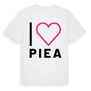 Jag älskar Piea t-shirt stort tryck – ekologisk bomull t-shirt från Pinshirt