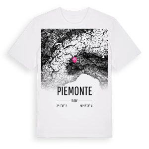 Piemonte karta t-shirt – ekologisk bomull t-shirt från Pinshirt