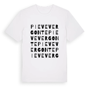 Pieve Vergonte ordlek t-shirt – ekologisk bomull t-shirt från Pinshirt
