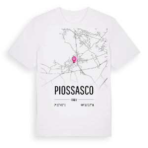 Piossasco karta t-shirt – ekologisk bomull t-shirt från Pinshirt