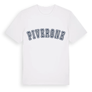 Piverone college t-shirt – ekologisk bomull t-shirt från Pinshirt