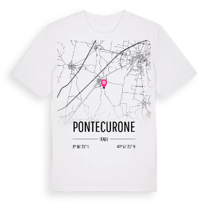 Pontecurone karta t-shirt – ekologisk bomull t-shirt från Pinshirt
