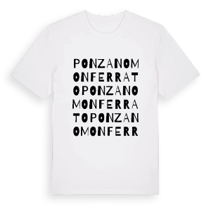 Ponzano Monferrato ordlek t-shirt – ekologisk bomull t-shirt från Pinshirt