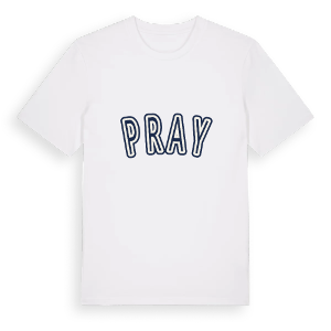 Pray college t-shirt – ekologisk bomull t-shirt från Pinshirt