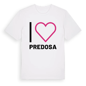 Jag älskar Predosa t-shirt stort tryck – ekologisk bomull t-shirt från Pinshirt