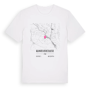 Quinto Vercellese karta t-shirt – ekologisk bomull t-shirt från Pinshirt