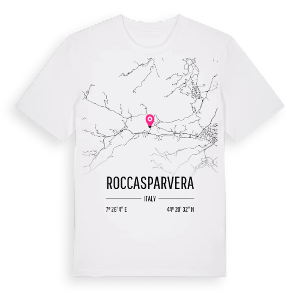 Roccasparvera karta t-shirt – ekologisk bomull t-shirt från Pinshirt
