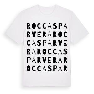 Roccasparvera ordlek t-shirt – ekologisk bomull t-shirt från Pinshirt